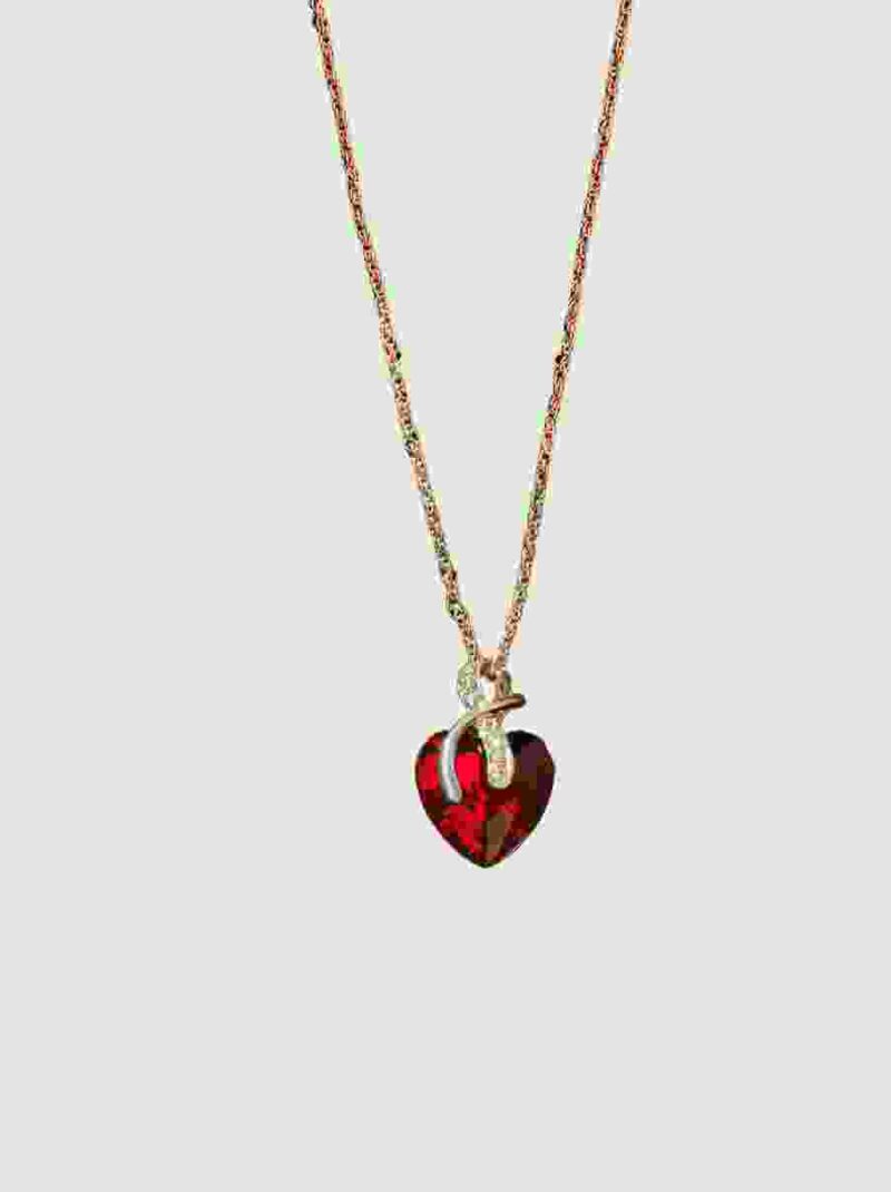 Ruby Crystal Pendant Chain