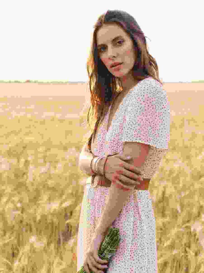 Dots Print Floral Dress